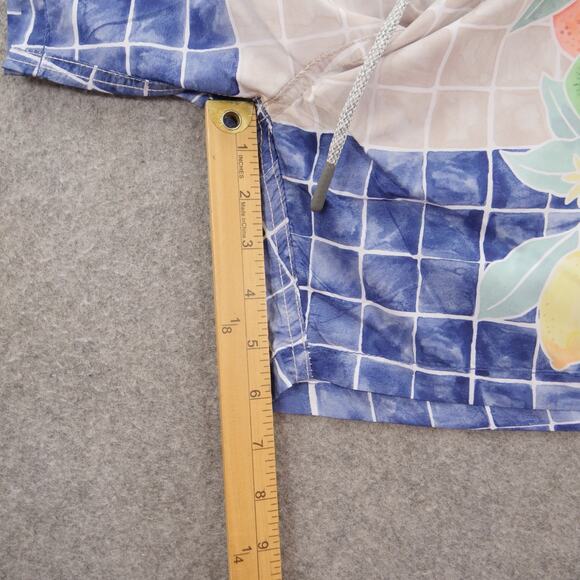 Vintage Summer Board Shorts Mens Large Blue Swim Surf Drawstring Print New - Picture 11 of 14